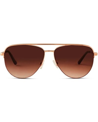 DIFF Tate Aviator Sunglasses - Brown