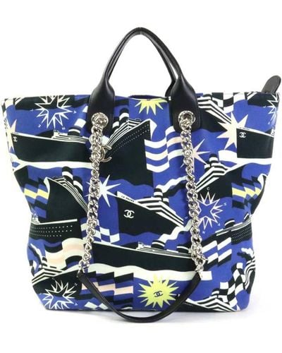 Chanel Canvas Shoulder Bag (pre-owned) - Blue