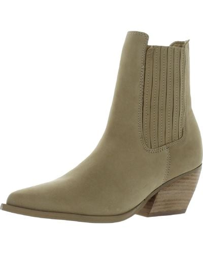 Steve Madden Terezza Leather Ankle Booties - Green