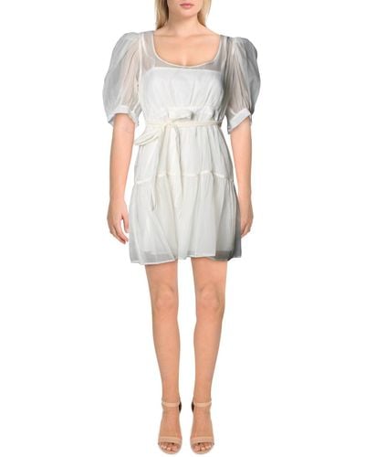 Danielle Bernstein Ruffled Mini Dress - Gray