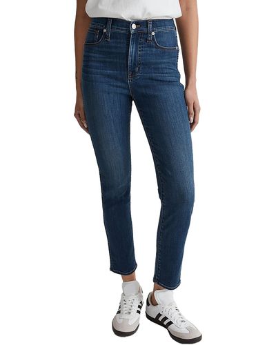Madewell Stovepipe Narrow Leg Dark Wash Ankle Jeans - Blue