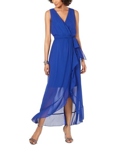SLNY Sleeveless Hi-low Maxi Dress - Blue