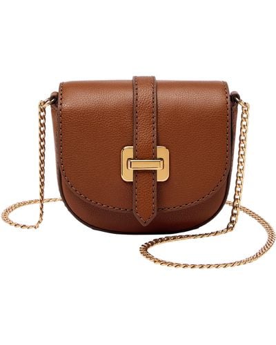 Fossil Emery Leather Micro Crossbody - Brown