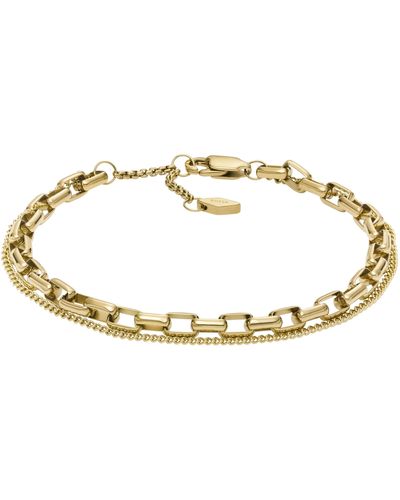 Fossil Archival Core Essentials -tone Stainless Steel Chain Bracelet - Metallic