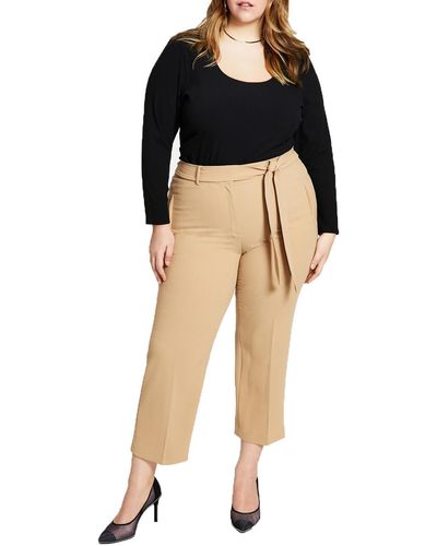 BarIII Plus Textured High Rise Cropped Pants