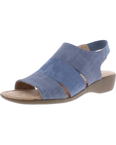 LifeStride Taura Slingback Comfort Wedge Sandals - Blue
