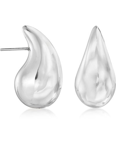 Ross-Simons Sterling Large Teardrop Earrings - White