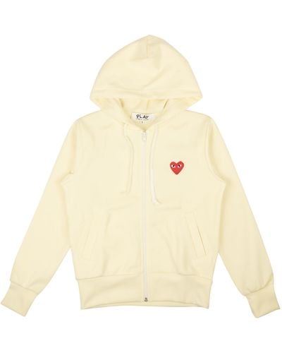 COMME DES GARÇONS PLAY Comme Des Gar�ons Play Red Heart Zip Up Hoodie - Ivory - White