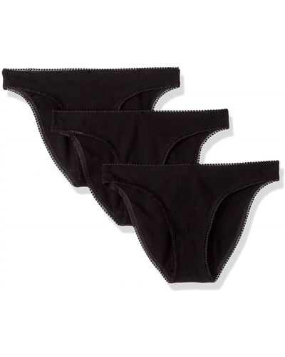 On Gossamer 's Cabana Cotton Bikini Panty - 3 Pack - Black