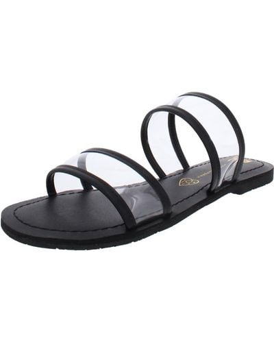 BC Footwear Nectar Slip On Open Toe Pool Slides - Black