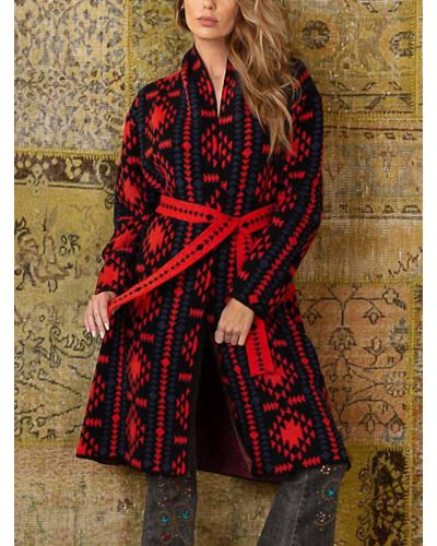 Pol Pierce Wrap Cardigan - Red