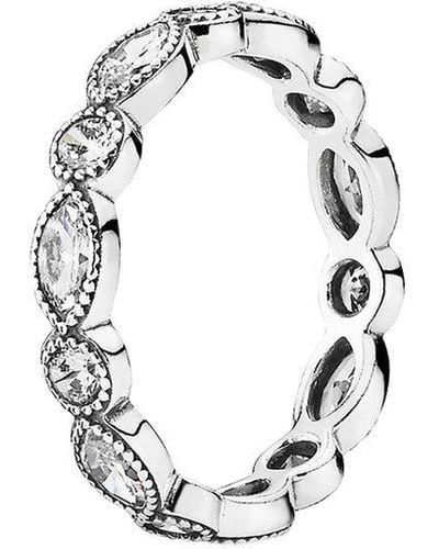 PANDORA Silver Cz Alluring Brilliant Marquise Stackable Ring - White