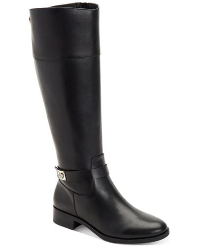 Charter Club Johannes Leather Tall Knee-high Boots - Black