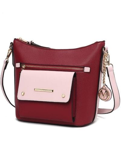 MKF Collection by Mia K Serenity Color Block Vegan Leather Crossbody Bag By Mia K - Red