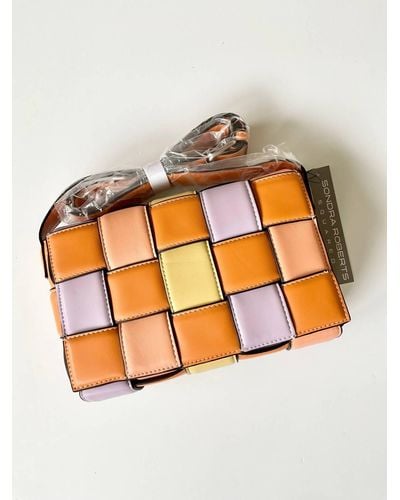 Sondra Roberts Trapunto Color Block Shoulder Bag - Orange