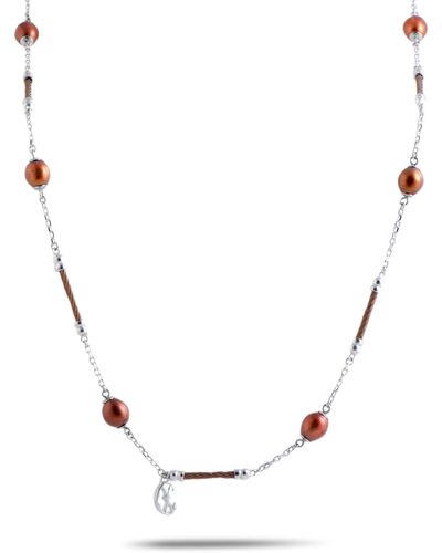 Charriol Pearl Stainless Steel Bronze Pvd Brown Pearls Long Necklace - Multicolor