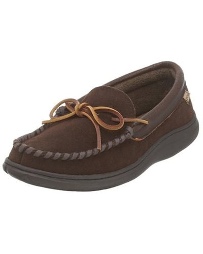 L.B. Evans Atlin Terry Suede Moc Toe Loafer Slippers - Brown
