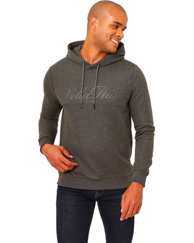 VELLAPAIS Troyes Graphic Logo Hoodie Sweater - Gray