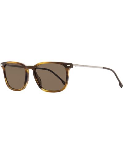 BOSS Rectangular Sunglasses B1020s Brown Horn/gunmetal 54mm - Black