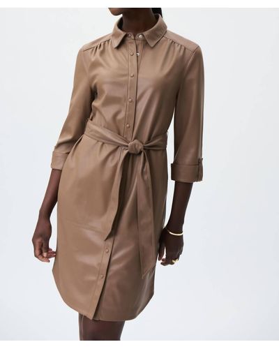 Joseph Ribkoff Leatherette Dress - Brown