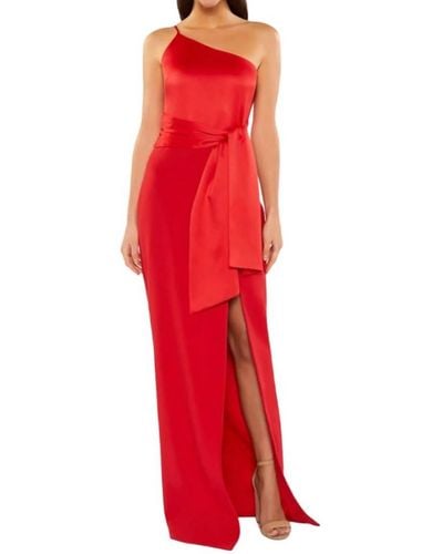 Likely Yara One Shoulder Gown In Scarlet - Red