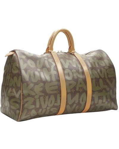 Louis Vuitton Rare Stephen Sprouse Graffiti Khaki Monogram Keepall 50 Bag - Brown