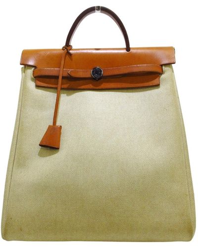 Hermès Yale Line Canvas Backpack Bag (pre-owned) - Natural