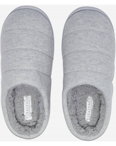 Pj Salvage Quilted House Slippers - Gray