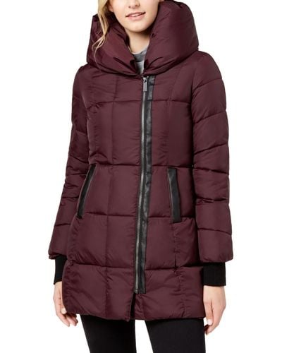 French Connection Winter Water Repellent Parka Coat - Purple