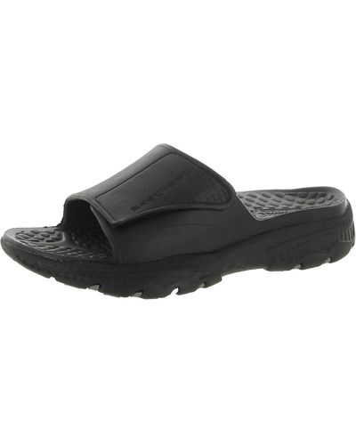 Skechers Creston Ultra - Get Away Cushioned Footbed Slip-on Slide Sandals - Black