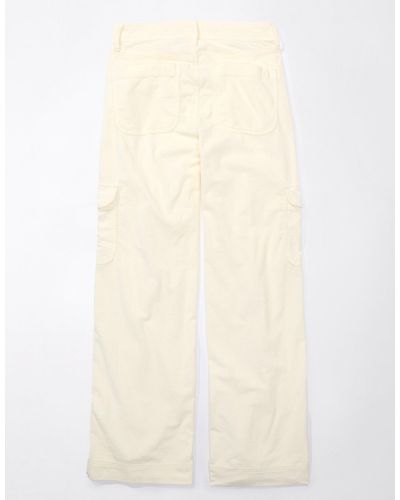 American Eagle Outfitters Ae Dreamy Drape Stretch Corduroy Super High-waisted baggy Wide-leg Pant - Natural