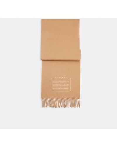 COACH Embroidered Patch Cashmere Muffler - Natural