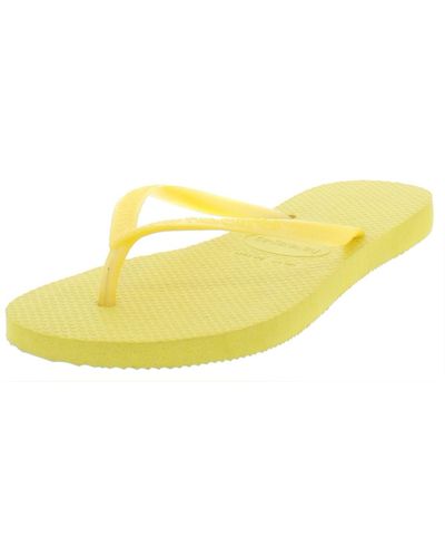 Havaianas Slim Textured Thong Flip-flops - Yellow