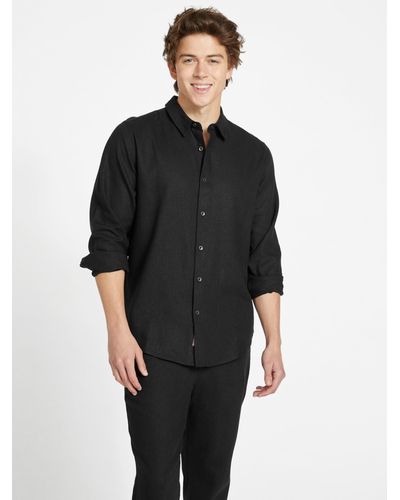 Guess Factory Eco Rome Linen Shirt - Black