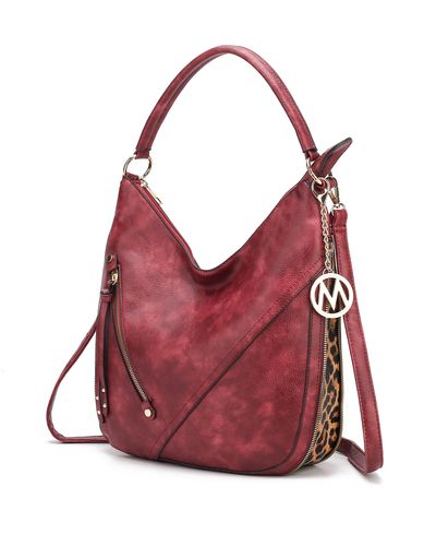 MKF Collection by Mia K Lisanna Vegan Leather Hobo Handbag - Red