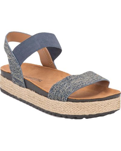 Olivia Miller Lets Go Baby Denim Slingback Platform Sandals - Blue