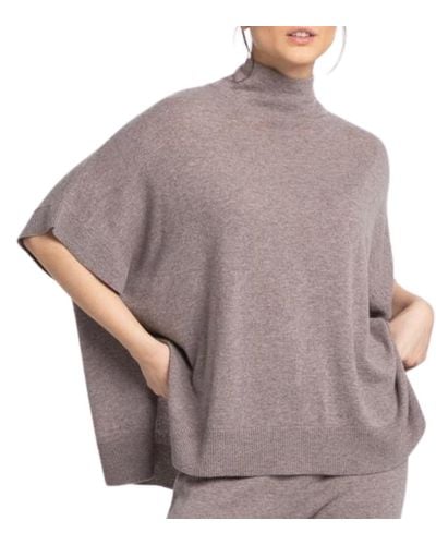 Kinross Cashmere Easy Popover Sweater - Gray
