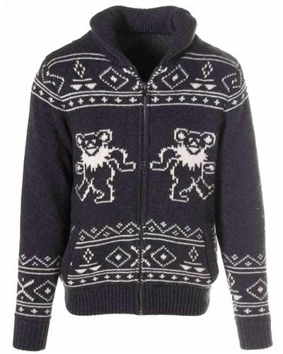 Schott Nyc Bear Zip Up Sweater - Gray