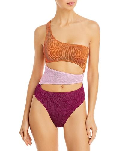 Bondeye Rico Colorblock Cut-out One-piece Swimsuit - Purple