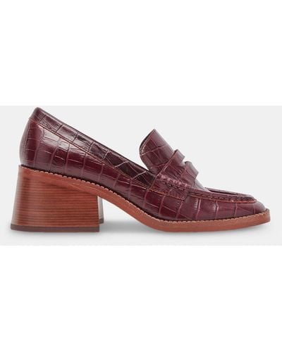 Dolce Vita Talie Loafers Cabernet Embossed Leather - Purple