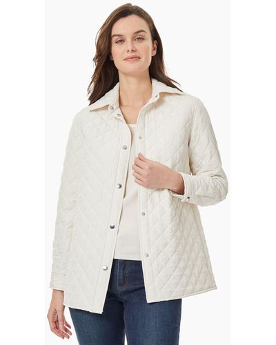 Jones New York Snap-front Quilted Jacket - Natural