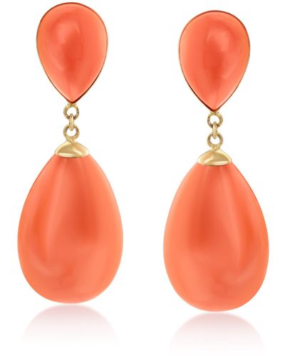 Ross-Simons Coral Drop Earrings - Orange