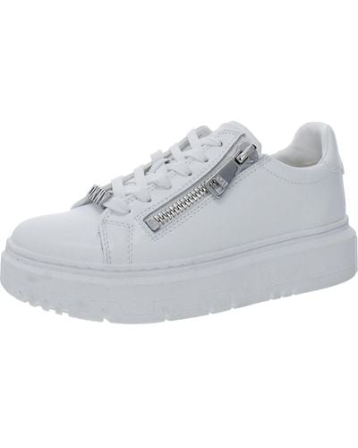 DKNY Matti Leather Casual And Fashion Sneakers - Gray