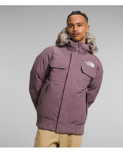 The North Face Mcmurdo Nf0a5gd9 Fawn Gray Nylon Bomber Jacket Size L Ncl417 - Purple