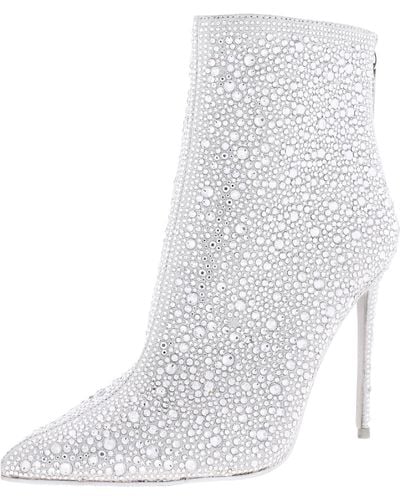 Steve Madden Evening Pointed Toe Ankle Boots - White