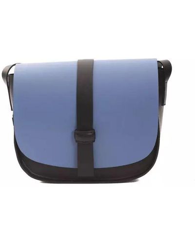 Pompei Donatella Chic Leather Crossbody Bag - Blue
