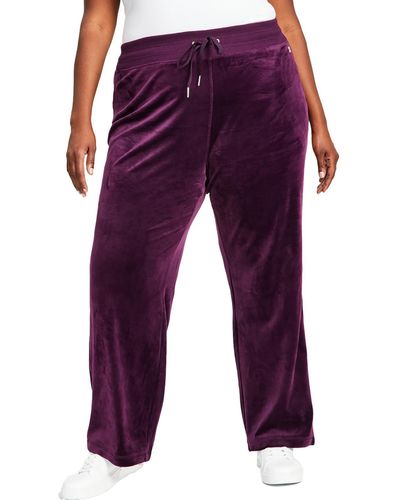 Calvin Klein Plus Stretch Pull On Wide Leg Pants - Purple