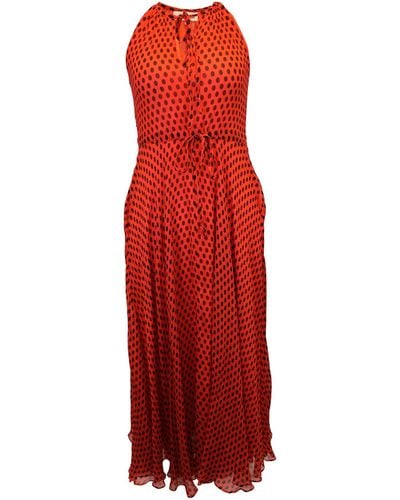 Diane von Furstenberg Polka-dot Maxi Dress In Red Silk