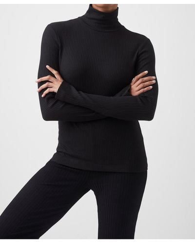 French Connection Talie Modal Jersey High Neck Top - Black