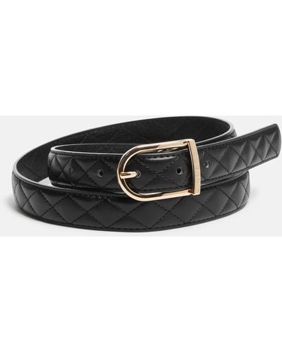 Guess Factory Quilted Skinny Belt - Black